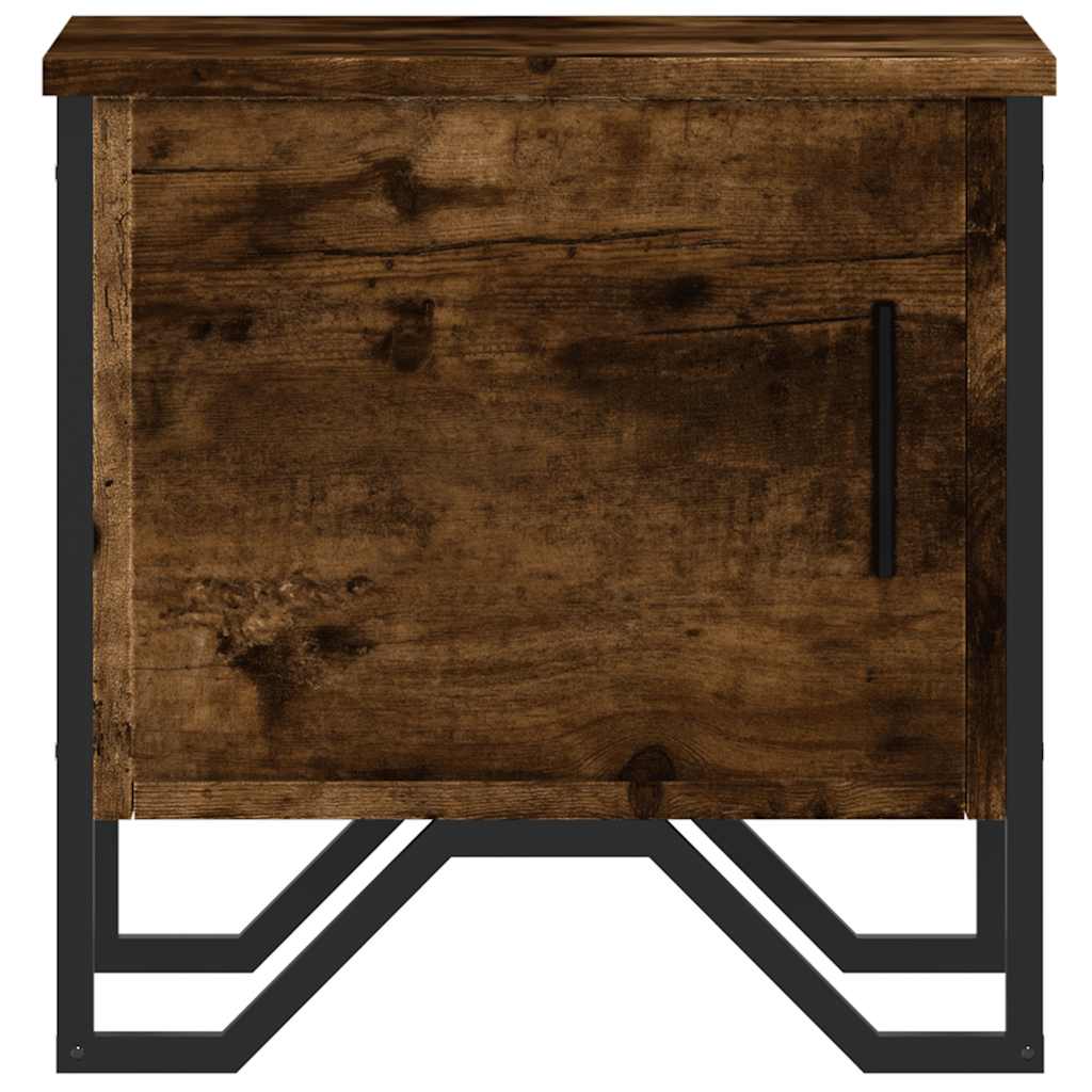 Mesita De Noche Madera De Ingeniería Roble Ahumado 40x30x40 Cm_3