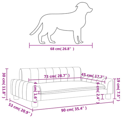 Cama Para Perros De Tela Marrón 90x53x30 Cm / Vetonek_4