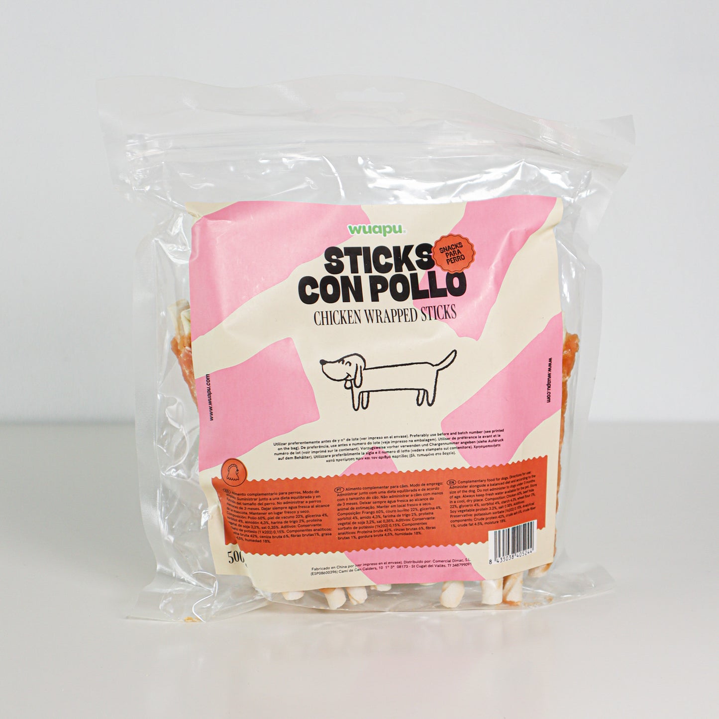 Snack Para Perro En Stick Vacuno Con Pollo Desecado Wuapu 500gr_4