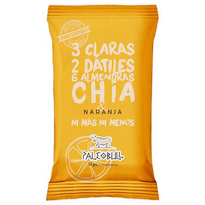 Barra Energética PaleoBull com Tâmaras, Amêndoas, Chia e Laranja, 50g
