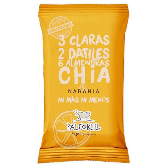 Barra Energética PaleoBull com Tâmaras, Amêndoas, Chia e Laranja, 50g