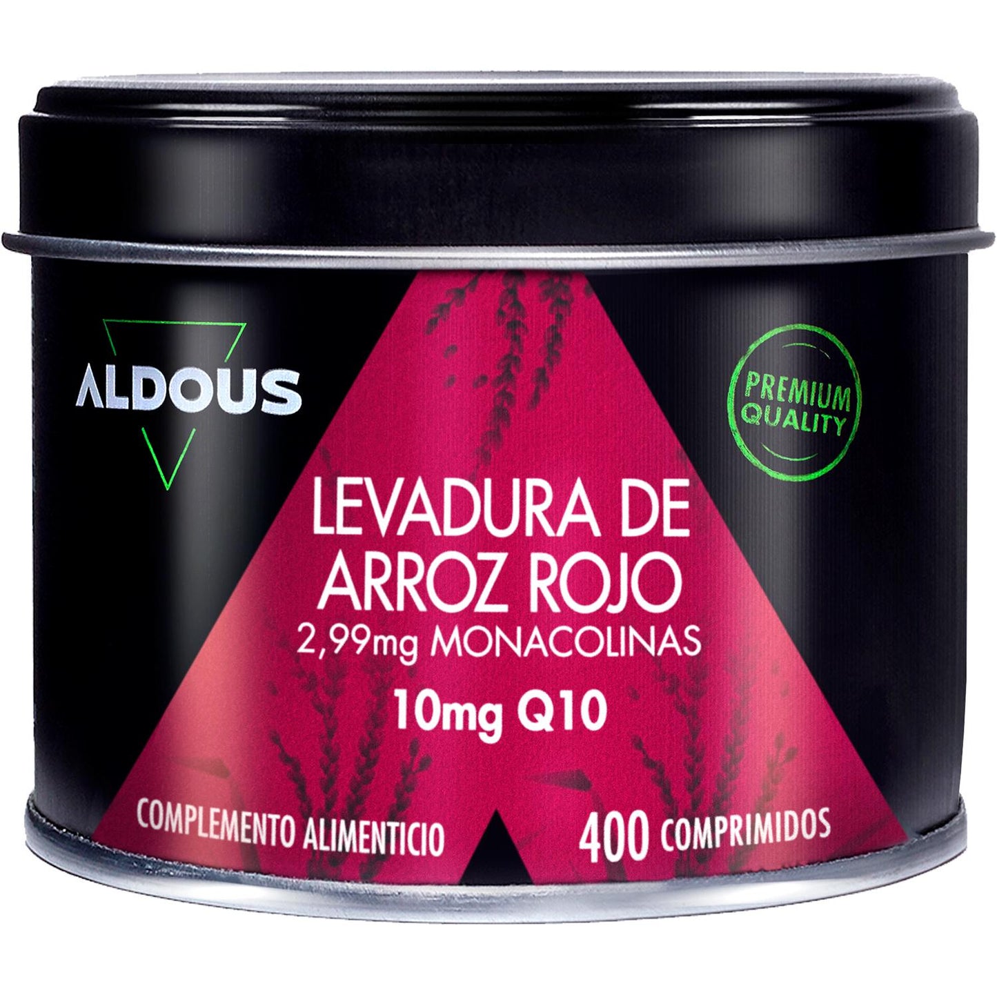 Arroz Vermelho Levedado 2,99 mg de Monacolina com Coenzima Q10 Aldous Bio 400 comprimidos