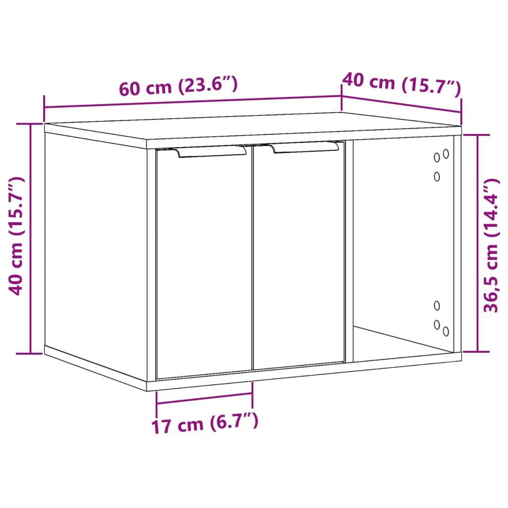 Vidaxl Mueble Arenero De Gatos Madera Ingeniería Negro 60x40x40 Cm_2