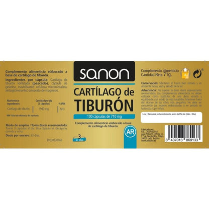 Cartilagem de Tubarão 100 cápsulas SANON 710 mg