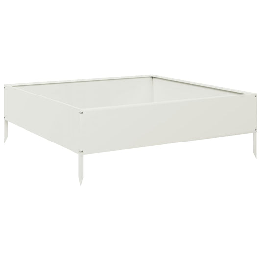 Arriate De Acero Blanco 100x100x33,5 Cm_0