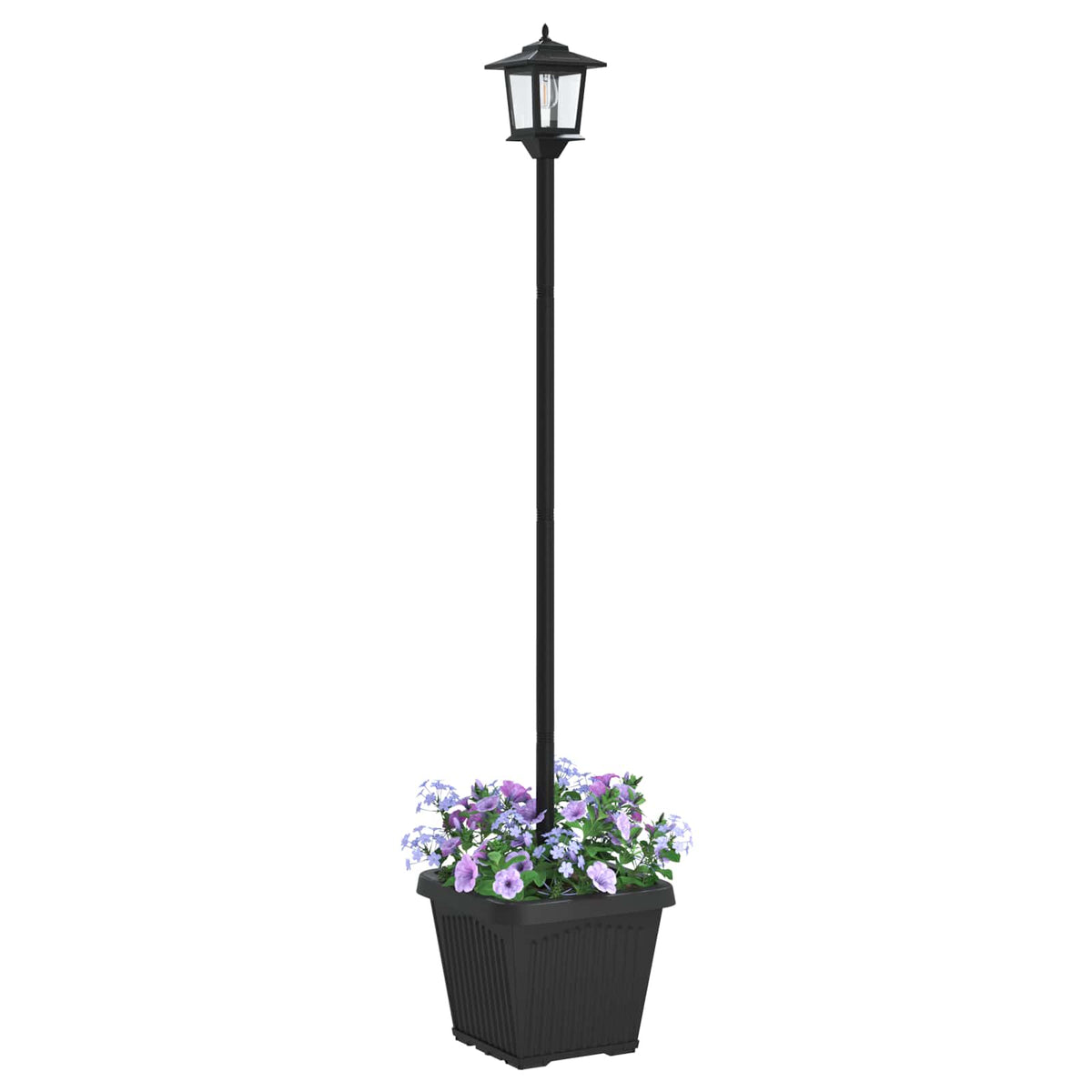Farola Solar Con Macetero With Led Bulb Negro 32 X 32 X 158 Cm_2
