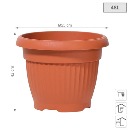 Maceta Terra 48l., Dimensiones (mm) 550x550x430, Color Terracota_2