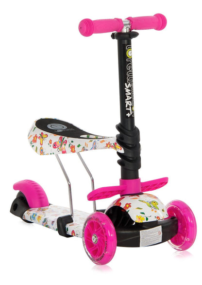 Patinete Infantil Con Asiento Y Respaldo Smart Plus Pink Butterfly_1