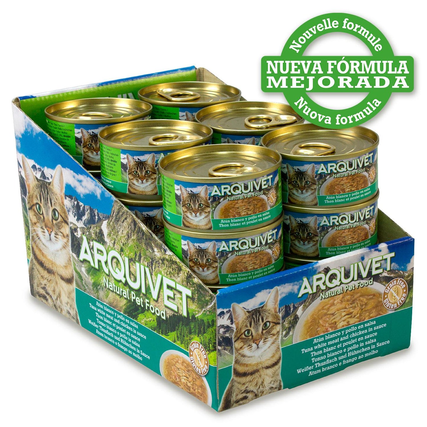 Ração Húmida para Gatos Arquivet Atum Branco em Molho com Frango 80g