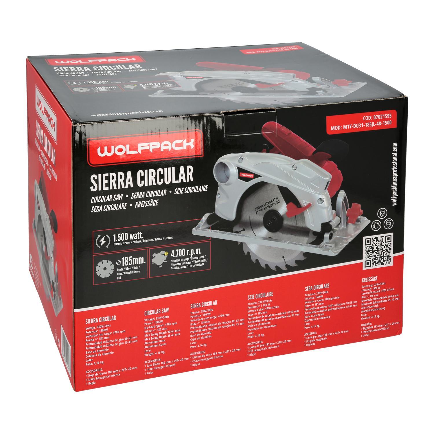 Sierra Circular 1300 Watt. Con Laser Disco 185 Mm. 4.700 Rpm Corte Inglete Regulador De Profundidad. Ingletadora, Sierra Madera_2
