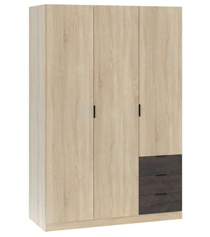 Armario 3 Puertas 3 Cajones Roble Oxido_0