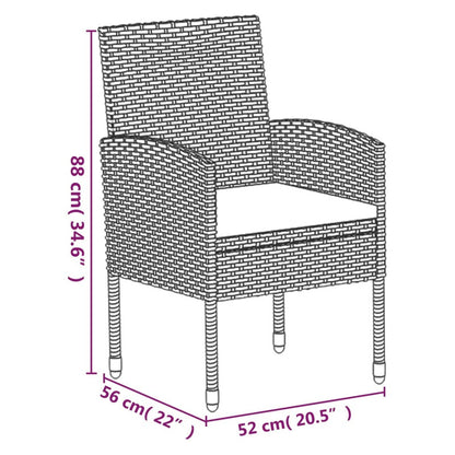 Vidaxl Set De Comedor Jardín 7 Pzas Cojines Ratán Sintético Antracita_2