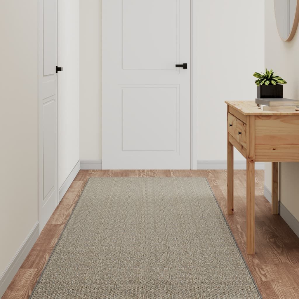 Vidaxl Alfombra De Pasillo Con Aspecto De Sisal Plateada 80x300 Cm_1