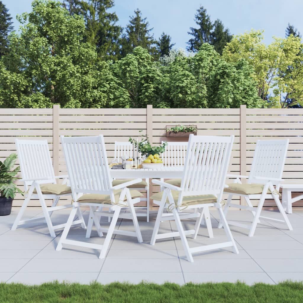 Vidaxl Cojines De Silla De Jardín 6 Uds Tela Oxford Beige 40x40x7 Cm_1