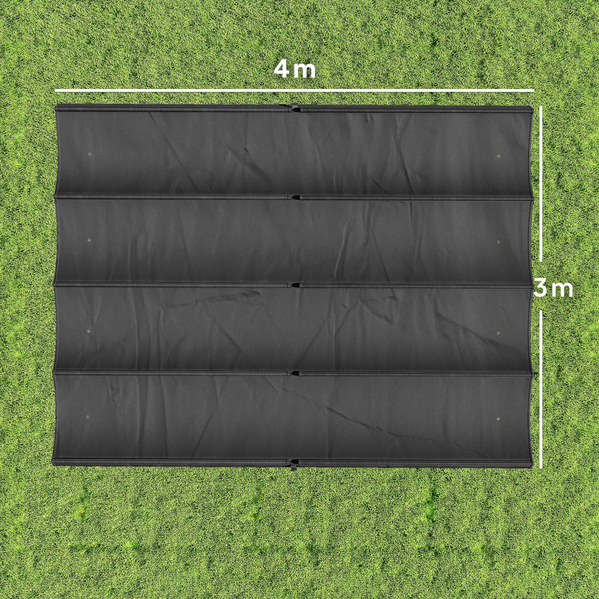 Outsunny Techo De Pérgola Retráctil 4x3,5 M Para Marco De Pérgola De 4x3 M_2