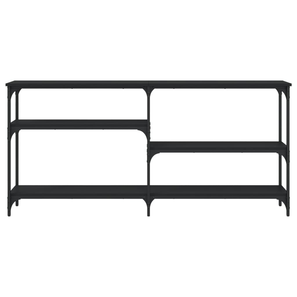 Mesa Consola Madera De Ingeniería Negra 160x29x75 Cm_2