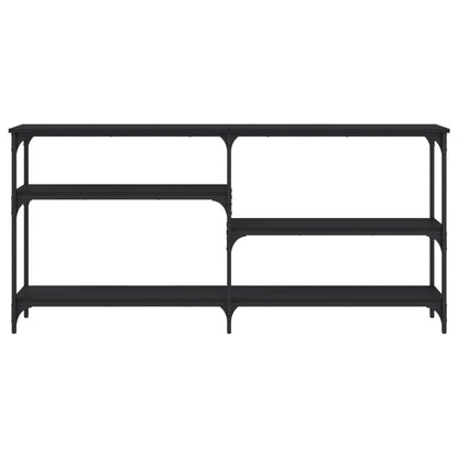 Mesa Consola Madera De Ingeniería Negra 160x29x75 Cm_2