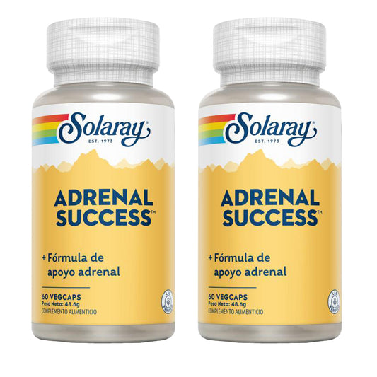 Embalagem de 2 Adrenal Success™ - Solaray, 60 cápsulas vegetais. Adequado para veganos.