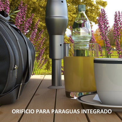 Outsunny Mesa De Camping Plegable 86x72,5x67 Cm Con Asientos Natural_5