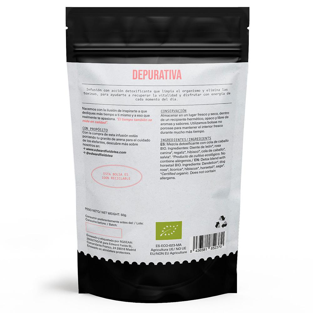 Infusão Detox com Cavalinha, orgânica a granel Edward Fields 50 g