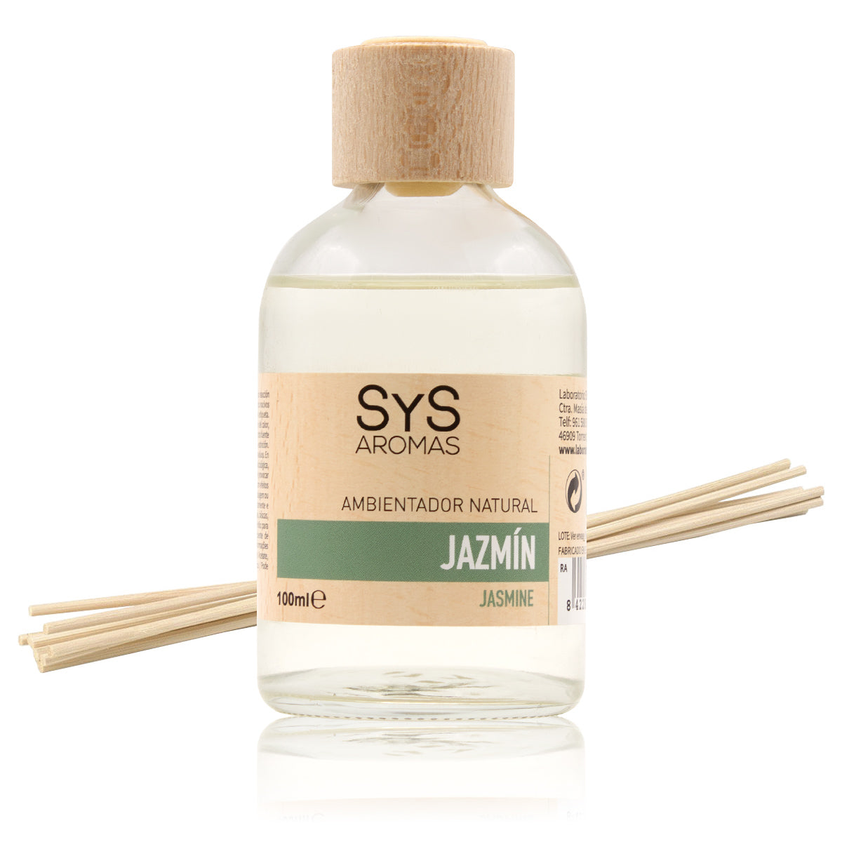 Ambientador Mikado Jazmín SYS Aromas 100 ml | Aroma Floral y Delicado | Relajante y Elegante_0