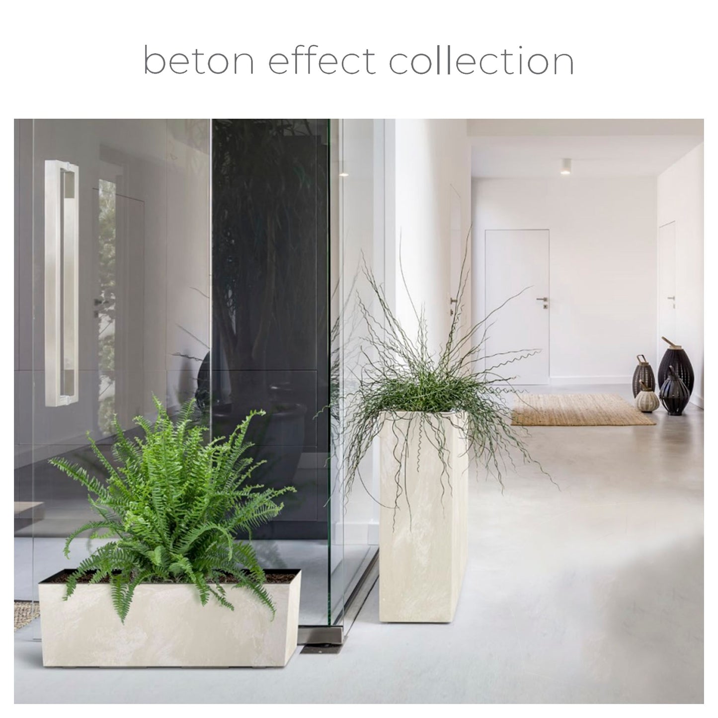Maceta Urbi Square Beton Effect 4l., Con Depósito, Dimensiones (mm) 140x140x265, Color Antracita_1