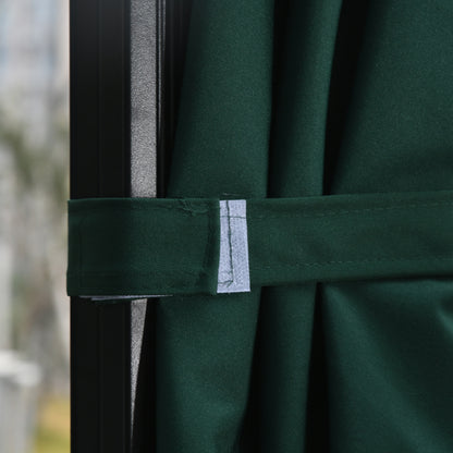 Outsunny Sombrilla De Jardín Ø300 Cm Aluminio Giratorio 360° Con Manivela Verde_4
