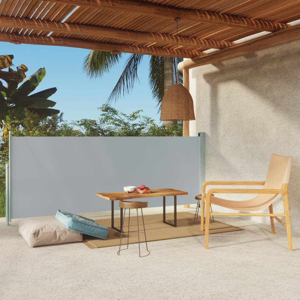 Vidaxl Toldo Lateral Retráctil De Jardín Gris 117x300 Cm_1