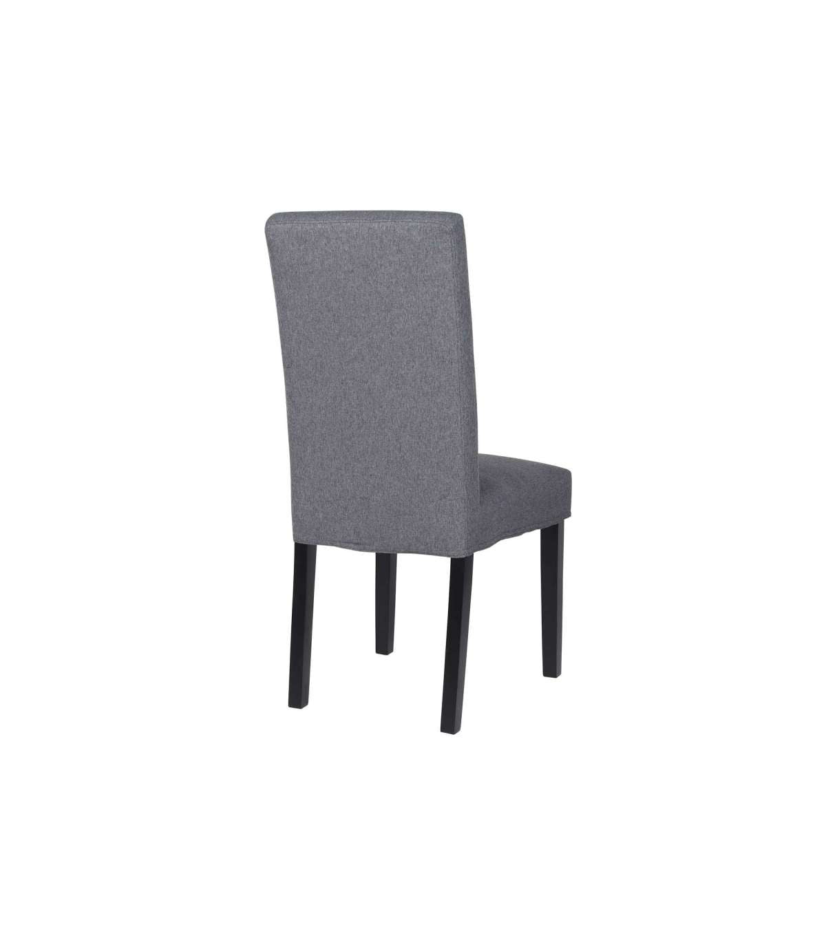 Pack De 2 Sillas Africa Tapizado Tejido Gris Patas En Negro, 47cm(ancho) 100cm(altura) 60cm(fondo)_3