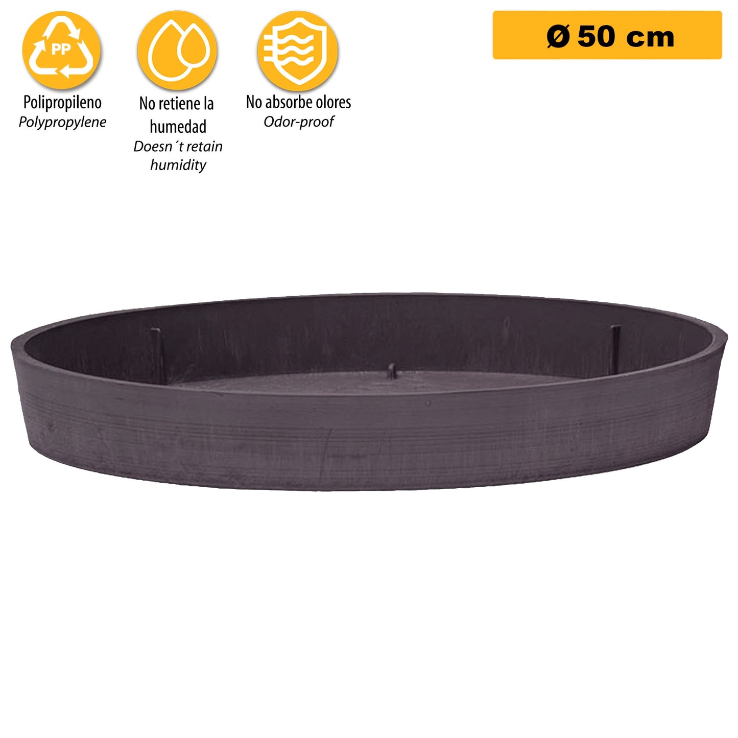 Platillo Para Maceta Ø Cm 50 Gris Oscuro_2