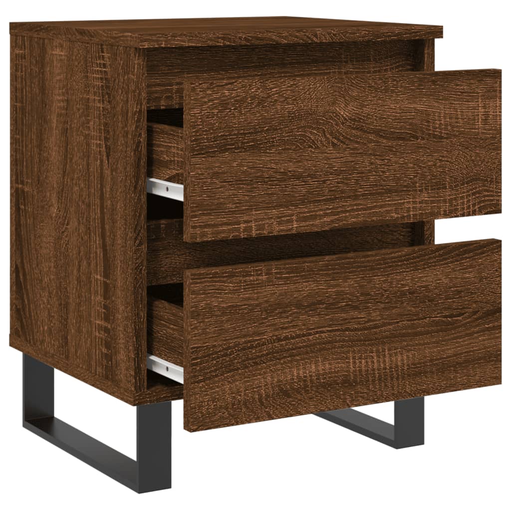 Mesitas Noche 2 Uds Madera Ingeniería Marrón Roble 40x35x50 Cm_4