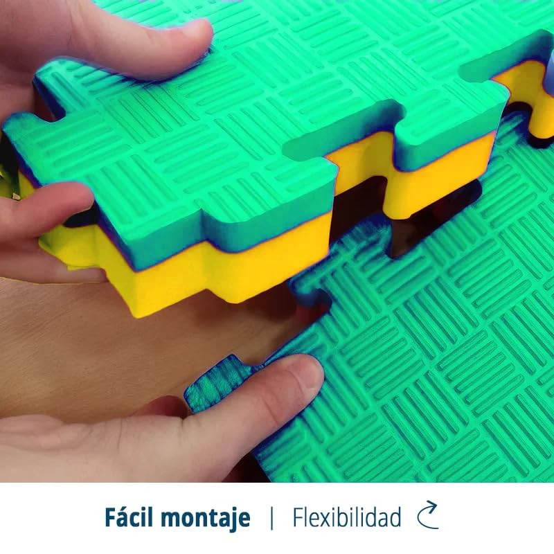 Artatami® Tatami Puzzle 1x1x20 mm Amarillo - Verde Pack Ahorro【16 Unidades】Gimnasios - Fitness - Pilates - Yoga_5