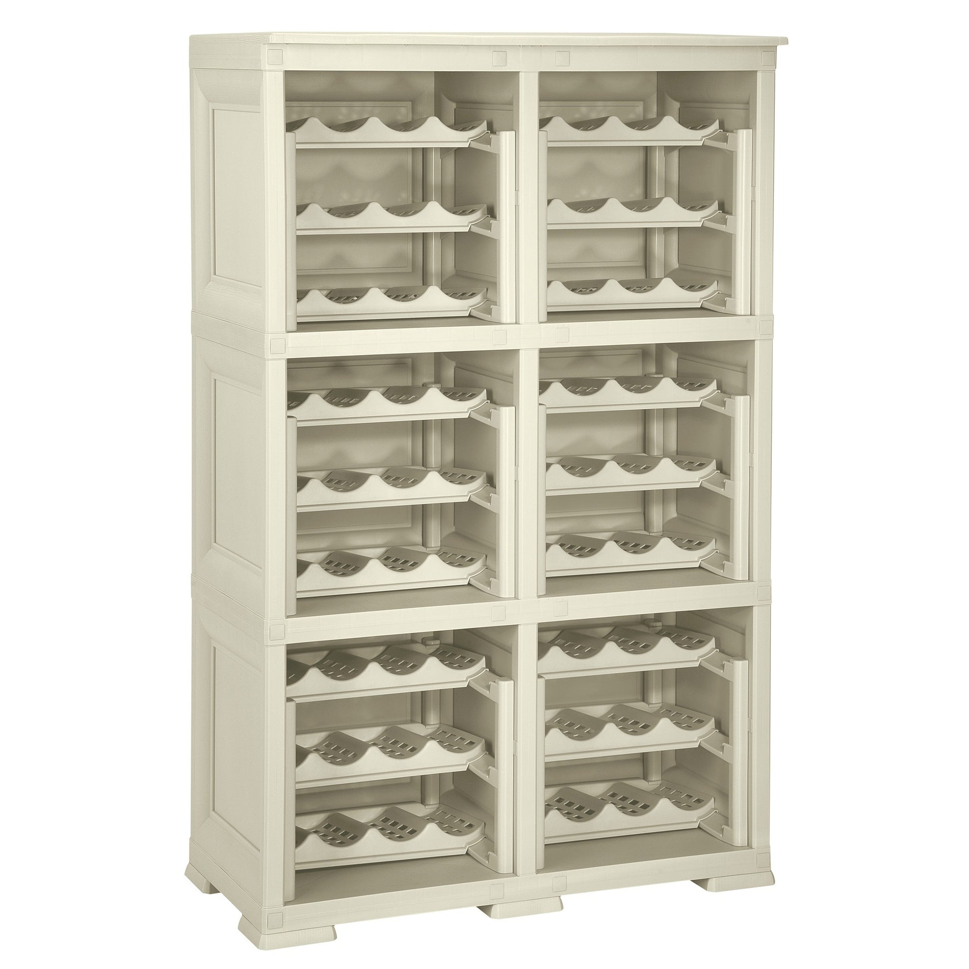 6 Estantería De Almacenamiento Modular Con Estante Para 72 Botellas Gris