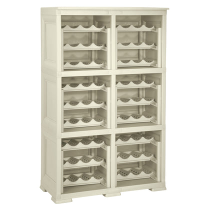 6 Estantería De Almacenamiento Modular Con Estante Para 72 Botellas Gris