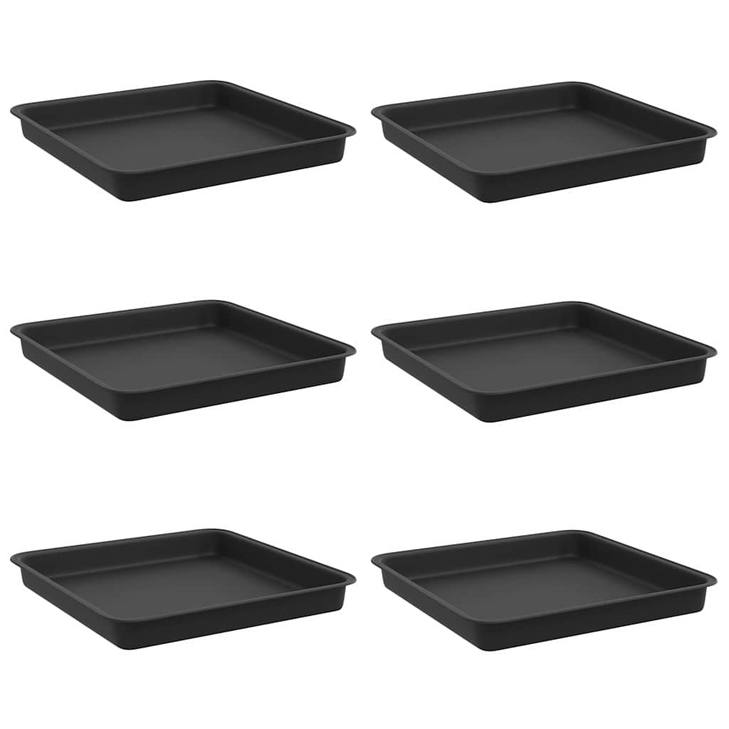 Bandeja Cuadrada Para Flores 6 Uds. Negro 18 X 18 X 2 Cm_0