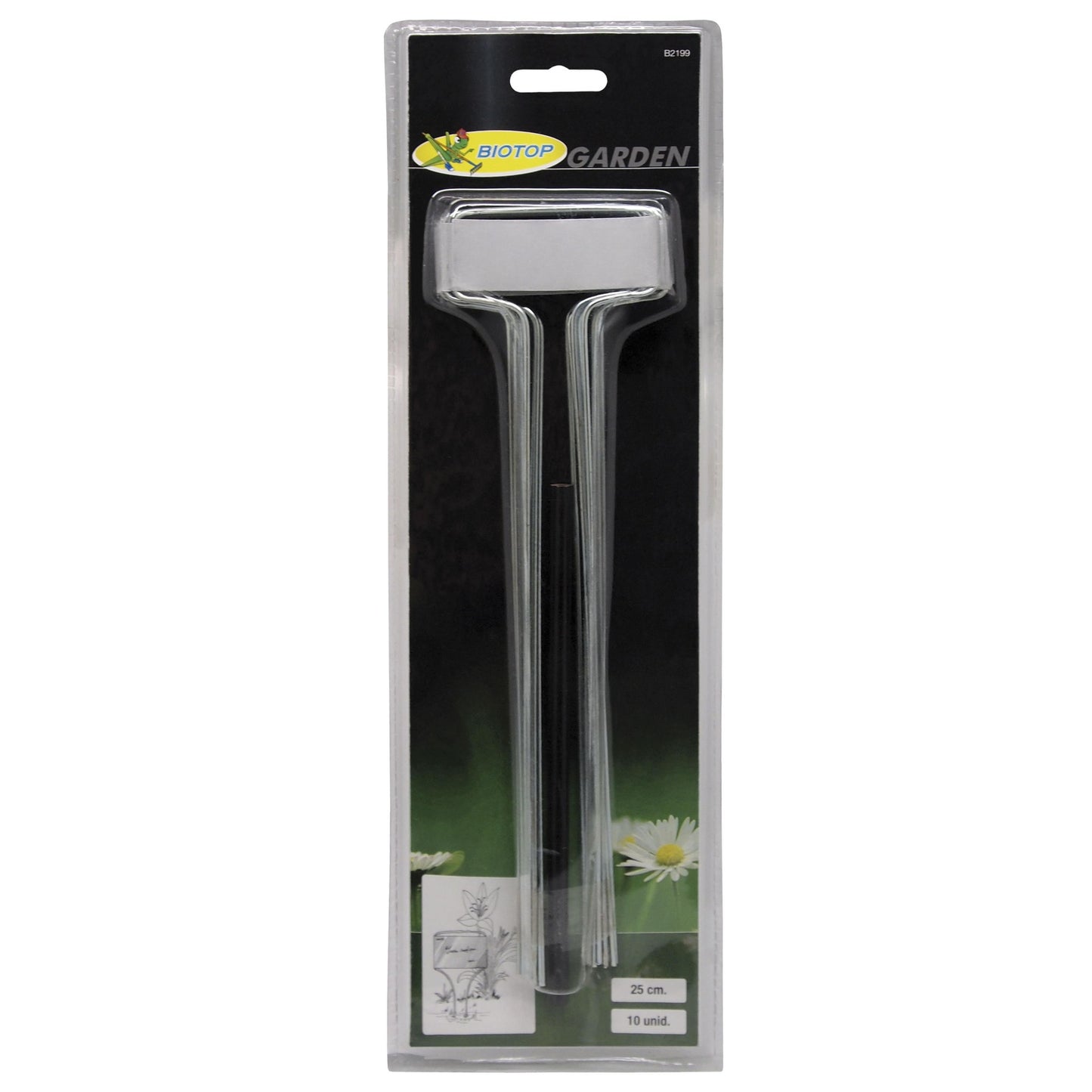 Etiquetas de zinco Biotop 25cm – 10 unidades + lápis para pomar e jardim