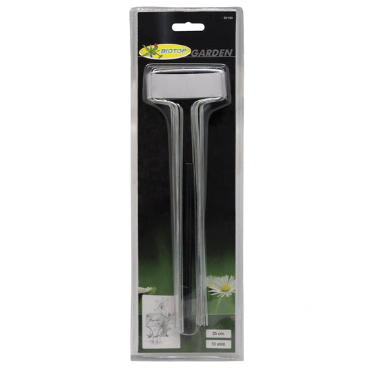 Etiquetas de zinco Biotop 25cm – 10 unidades + lápis para pomar e jardim
