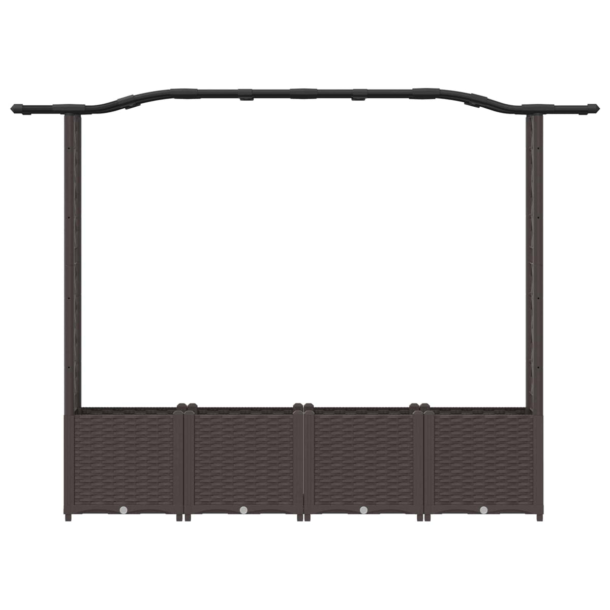 Cama Elevada Con Trellis Y Techo Marrón 204 X 40 X 138 Cm Pp_3