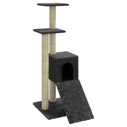 Rascador Para Gatos Con Postes De Sisal Gris Oscuro 92 Cm_0