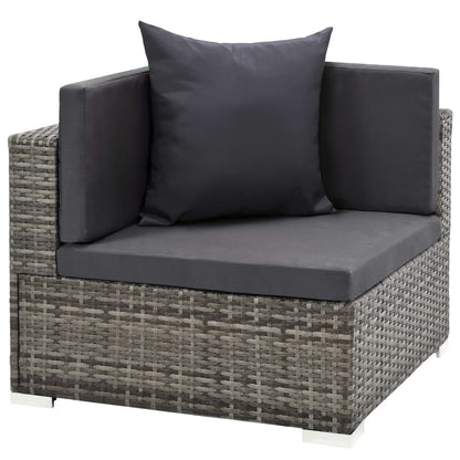 Vidaxl Set De Muebles De Jardín 7 Pzas Y Cojines Ratán Sintético Gris_5