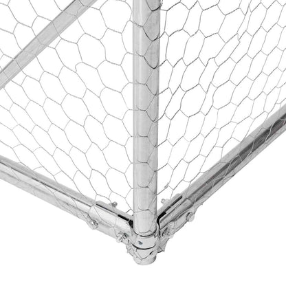 Caseta Perros Exterior Con Corral 6x2x1,5 M Acero Galvanizado_5