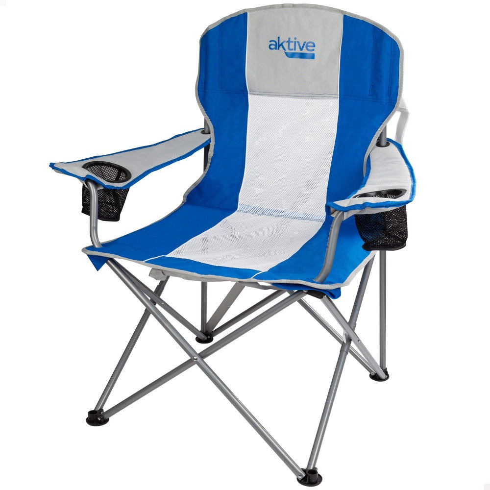 Silla Plegable Camping Xl Con Asa Y Posavasos Aktive_0