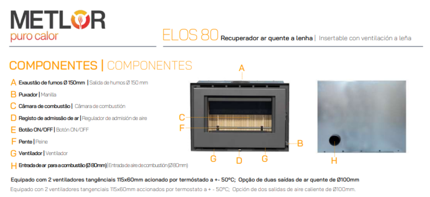 Insertables Con Ventilación A Leña Metlor Modelo Elos 80_3