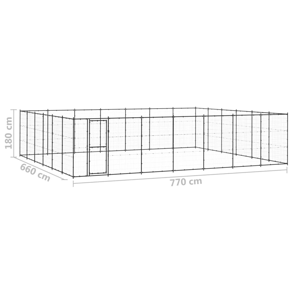 Vidaxl Perrera De Exterior De Acero 50,82 M²_2