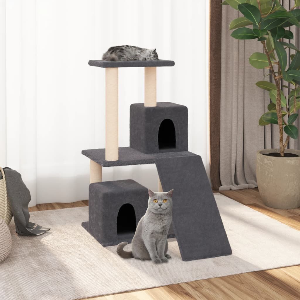 Vidaxl Rascador Para Gatos Con Postes De Sisal Gris Oscuro 82 Cm_1
