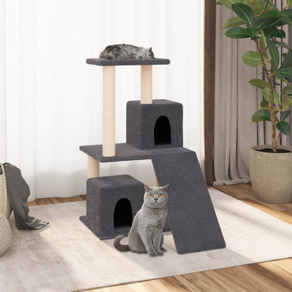 Vidaxl Rascador Para Gatos Con Postes De Sisal Gris Oscuro 82 Cm_1