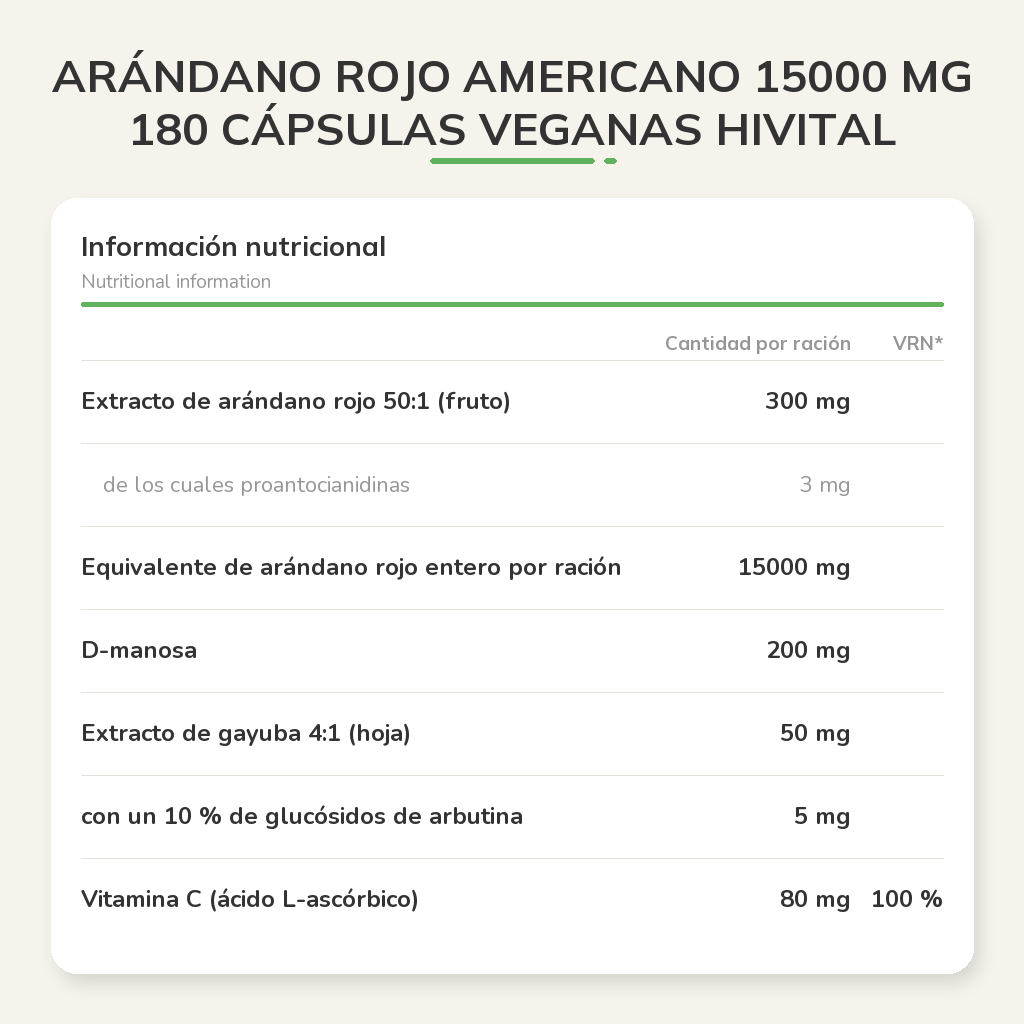 Información nutricional