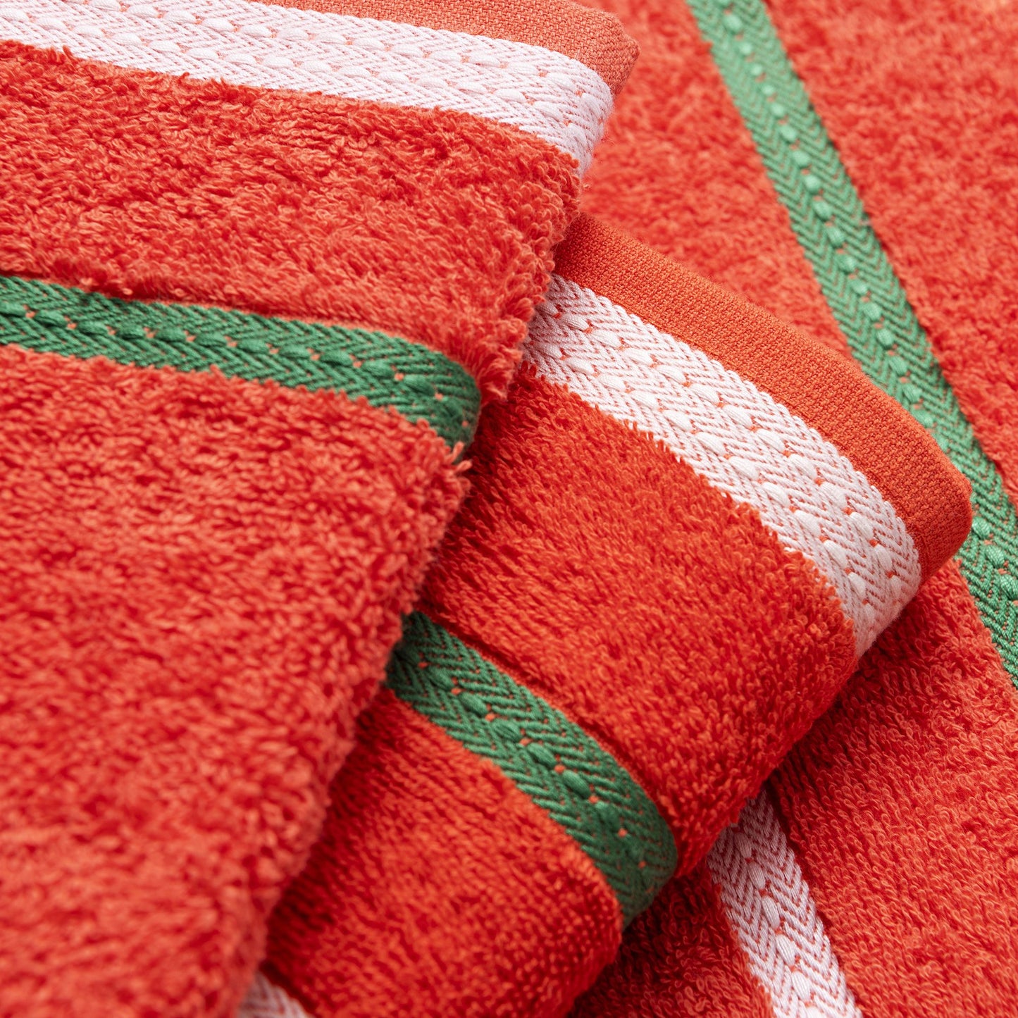 Set 4pc Toalla De Baño (1pc Toalla 50x90 + 1pc Toalla 70x140 Cm + 2pc Guantes De Ducha 15x21cm) 100% Algodón 450gsm Rojo Rainbow_5
