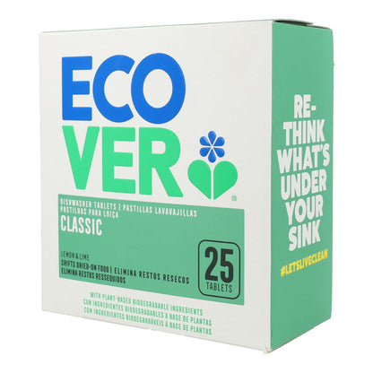 Embalagem com 2 pastilhas Classic Ecover para máquina de lavar loiça, 25 pastilhas de 20g