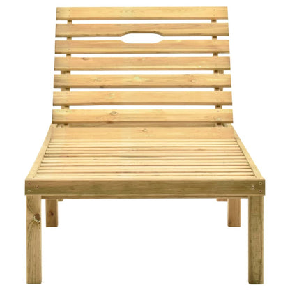 Tumbona De Jardín Con Mesa Y Cojín De Madera De Pino Impregnada_2